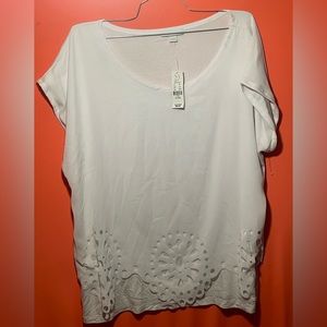 NWT New York and Company White Womens Blouse XL Retail $40 Brand New